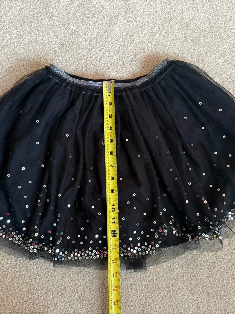 GAP Kids Girl’s Black Tulle Skirt with Silver Sequins